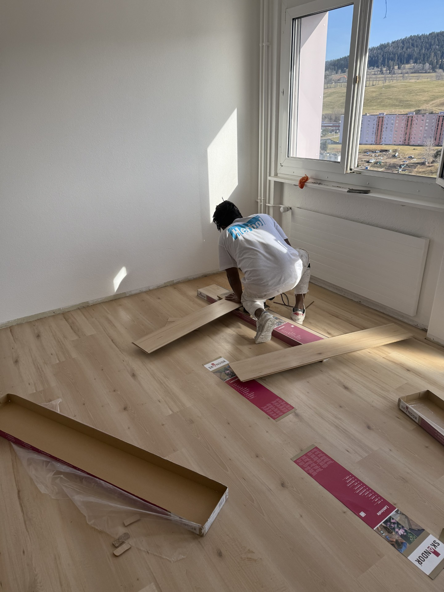Pose parquet Vaud – réalisation 8 chantier Suisse romande